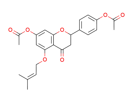 Molecular Structure of 334701-03-0 (4H-1-Benzopyran-4-one,
7-(acetyloxy)-2-[4-(acetyloxy)phenyl]-2,3-dihydro-5-[(3-methyl-2-butenyl)
oxy]-)