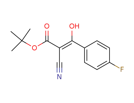 Molecular Structure of 133550-56-8 (α-(tert-butylcarboxy)-β-hydroxy-p-fluorocinnamonitrile)
