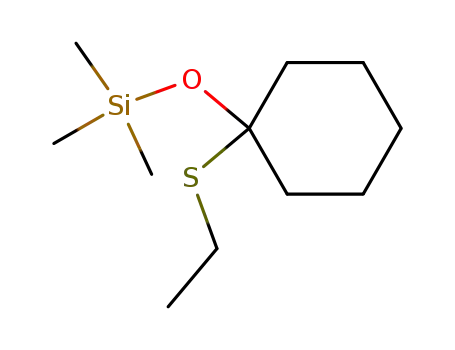 Molecular Structure of 119968-51-3 (O-trimethylsilylcyclohexanone hemiethylthioketal)