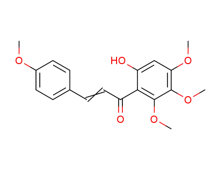 Molecular Structure of 3877-67-6 ((E)-1-(6-hydroxy-2,3,4-triMethoxyphenyl)-3-(4-Methoxyphenyl)prop-2-en-1-one)