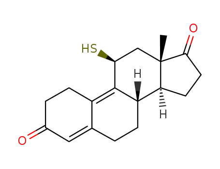 Molecular Structure of 160346-86-1 (11β-mercapto estra-4,9-diene-3,17-dione)