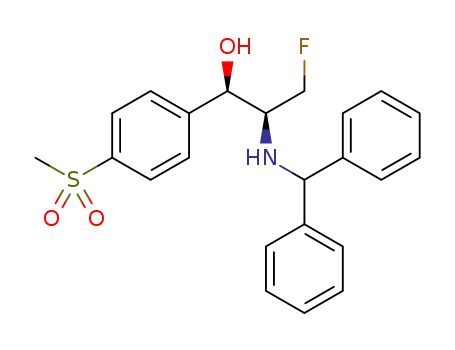 Molecular Structure of 1308663-62-8 ((1R,2S)-2-(benzhydrylamino)-3-fluoro-1-(4-(methylsulfonyl)phenyl)propan-1-ol)