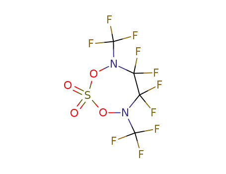 Molecular Structure of 93638-93-8 (1,3,2,4,7-Dioxathiadiazepine,
5,5,6,6-tetrafluorotetrahydro-4,7-bis(trifluoromethyl)-, 2,2-dioxide)