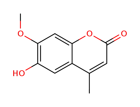 Molecular Structure of 6345-62-6 (6-Hydroxy-7-methoxy-4-methyl-2H-1-benzopyran-2-one)