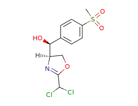 Molecular Structure of 157142-64-8 ((3S,4R)-2-(dichloromethyl)-4,5-dihydro-α-[4-(methylsulfonyl)phenyl]oxazole-4-methanol)