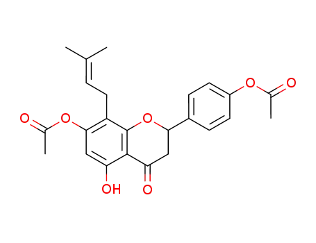 Molecular Structure of 334701-04-1 (4H-1-Benzopyran-4-one,
7-(acetyloxy)-2-[4-(acetyloxy)phenyl]-2,3-dihydro-5-hydroxy-8-(3-methyl-
2-butenyl)-)