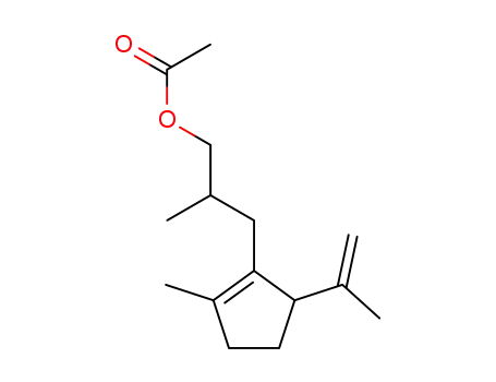 Molecular Structure of 54043-73-1 ([2-methyl-3-(2-methyl-5-prop-1-en-2-yl-1-cyclopentenyl)propyl] acetate)