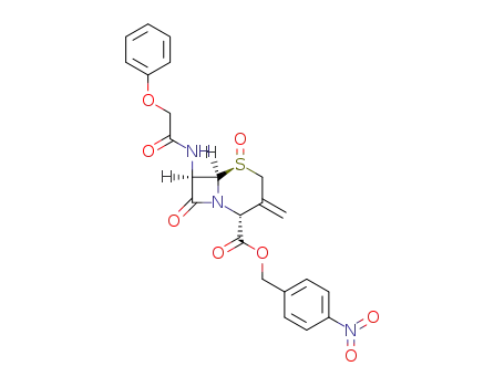 Molecular Structure of 60771-27-9 (4-Nitrobenzyl [2R-(2alpha,5beta,6alpha,7beta)]-3-methylene-8-oxo-7-(phenoxyacetamido)-5-thia-1-azabicyclo[4.2.0]octane-2-carboxylate 5-oxide)