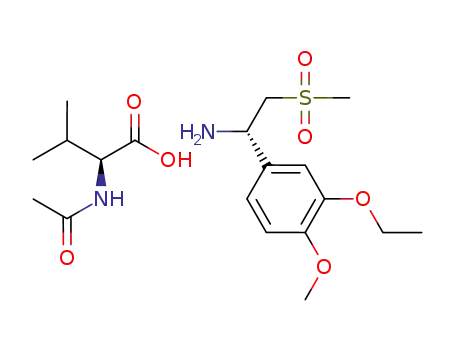 Molecular Structure of 1255909-27-3 ((1S)-1-(3-ethoxy-4-methoxyphenyl)-2-(methylsulfonyl)ethanamine N-acetyl-L-valine salt)