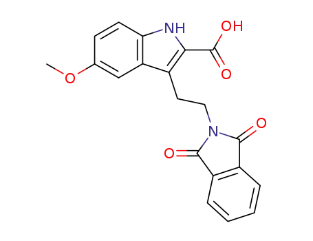 Molecular Structure of 55747-60-9 (5-methoxy-3-(2-phthalimido-ethyl)-indole-2-carboxylic acid)