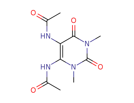 Molecular Structure of 64589-42-0 (N-[5-(acetylamino)-1,3-dimethyl-2,6-dioxo-1,2,3,6-tetrahydro-4-pyrimidinyl]acetamide)