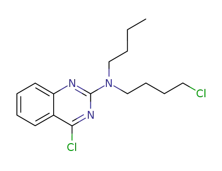 Molecular Structure of 81683-46-7 (4-chloro-2-(N-butyl-4-chlorobutylamino)quinazoline)