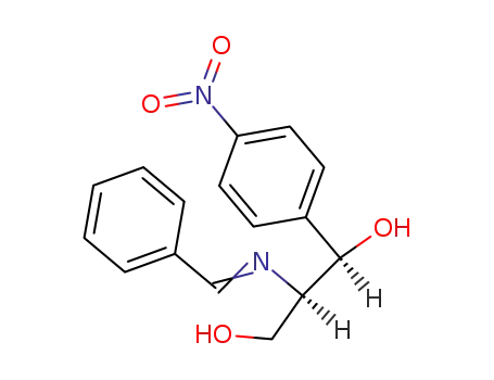 Molecular Structure of 55174-65-7 ([R(R*,R*)]-2-(benzylideneamino)-1-(4-nitrophenyl)propane-1,3-diol)