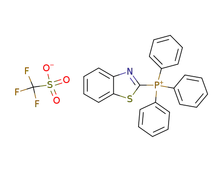 Molecular Structure of 116928-25-7 (benzo[d]thiazol-2-yltriphenylphosphonium trifluoromethanesulfonate)