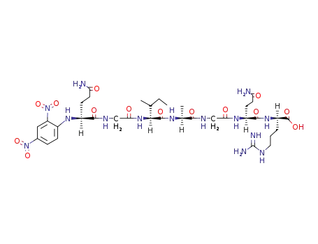 Molecular Structure of 63014-09-5 (N2-[N2-[N-[N-[N-[N-[N2-(2,4-dinitrophenyl)-L-glutaminyl]glycyl]-L-isoleucyl]-L-alanyl]glycyl]-L-glutaminyl]-D-arginine)