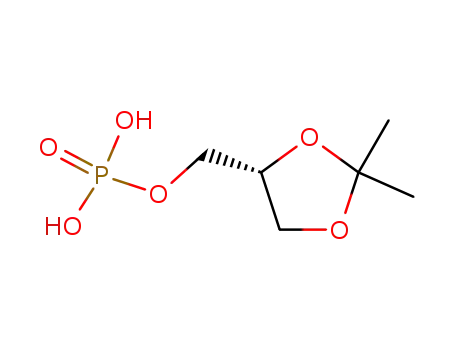Molecular Structure of 46228-53-9 (phosphoric acid mono-((<i>R</i>)-2,2-dimethyl-[1,3]dioxolan-4-ylmethyl) ester)