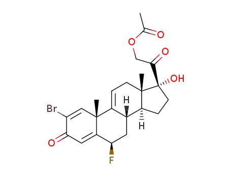 Molecular Structure of 60864-66-6 (2-bromo-6beta-fluoro-17,21-dihydroxypregna-1,4,9(11)-triene-3,20-dione 21-acetate)
