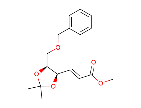 Molecular Structure of 81028-16-2 ((E)-3-((4R,5S)-5-Benzyloxymethyl-2,2-dimethyl-[1,3]dioxolan-4-yl)-acrylic acid methyl ester)