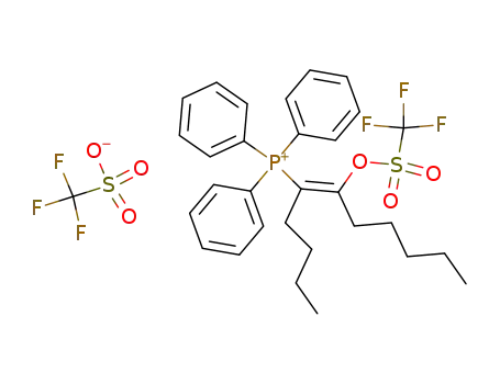 Trifluoro-methanesulfonate((Z)-1-butyl-2-trifluoromethanesulfonyloxy-hept-1-enyl)-triphenyl-phosphonium;