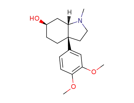 Molecular Structure of 23544-42-5 ((3aS,6R,7aS)-3a-(3,4-dimethoxyphenyl)-1-methyloctahydro-1H-indol-6-ol)