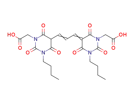 Molecular Structure of 63059-36-9 (3-butyl-5-[3-[1-butyl-3-(carboxymethyl)-1,2,3,4-tetrahydro-6-hydroxy-2,4-dioxopyrimidin-5-yl]allylidene]tetrahydro-2,4,6-trioxo-2H-pyrimidine-1-acetic acid)