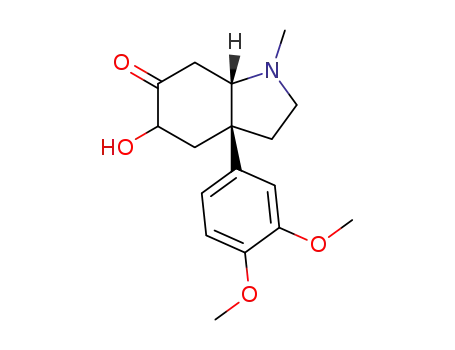 Molecular Structure of 131652-82-9 ((3aR,7aS)-3a-(3,4-Dimethoxy-phenyl)-5-hydroxy-1-methyl-octahydro-indol-6-one)
