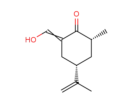 Molecular Structure of 67779-36-6 (2-Methyl-4-isopropenyl-6-hydroxymethylen-cyclohexanon)