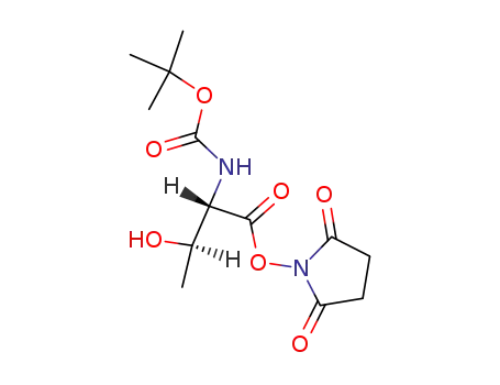 Molecular Structure of 63076-44-8 (tert-butyl [R-(R*,S*)]-[1-[[(2,5-dioxopyrrolidin-1-yl)oxy]carbonyl]-2-hydroxypropyl]carbamate)