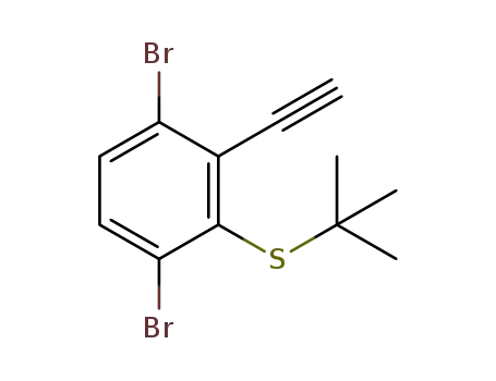 Molecular Structure of 1391908-38-5 (3,6-dibromo-2-(t-butylsulfanyl)(ethynyl)benzene)