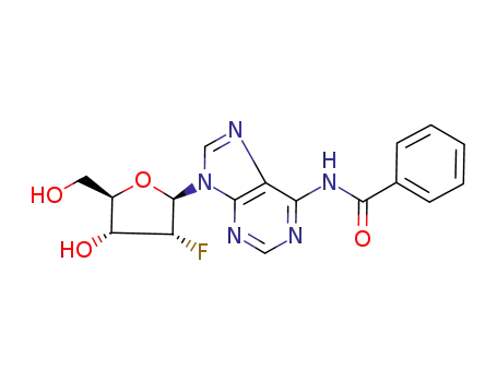 Molecular Structure of 136834-20-3 (N6-Benzoyl-2'-Fluoro-2'-deoxyadenosine)