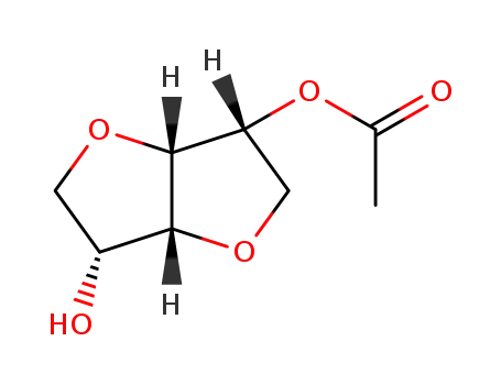 Molecular Structure of 73952-88-2 ((3R,6R)-6-hydroxyhexahydrofuro[3,2 b]furan-3-yl acetate)