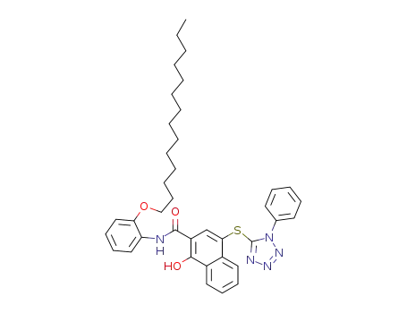 Molecular Structure of 5084-13-9 (1-hydroxy-4-(1-phenyl-1H-tetrazol-5-ylthio)-2'-tetradecyloxy-2-naphthanilide)