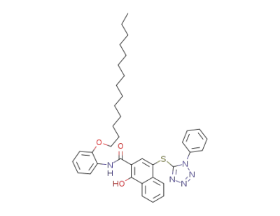 1-ヒドロキシ-4-[(1-フェニル-1H-テトラゾール-5-イル)チオ]-N-[2-(テトラデシルオキシ)フェニル]-2-ナフタレンカルボアミド