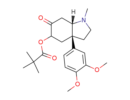 Molecular Structure of 131652-83-0 (2,2-Dimethyl-propionic acid (3aR,7aS)-3a-(3,4-dimethoxy-phenyl)-1-methyl-6-oxo-octahydro-indol-5-yl ester)