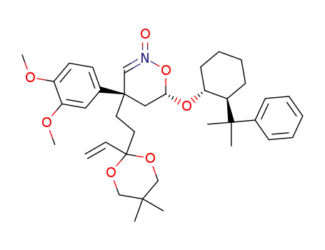 Molecular Structure of 187850-38-0 ((4S,6S)-4-{5-[3,3-(2,2-Dimethylpropylenedioxy)-1-pentenyl]}-4-(3,4-dimethoxyphenyl)-6-{[(1R,2S)-2-(1-methyl-1-phenylethyl)cyclohexyl]oxy}-5,6-dihydro-4H-[1,2]oxazine N-Oxide)