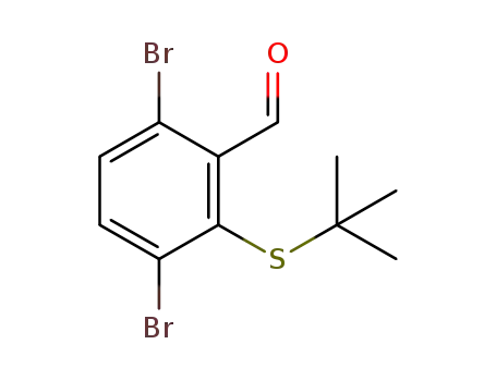 Molecular Structure of 1391908-37-4 (3,6-dibromo-2-(t-butylsulfanyl)benzaldehyde)