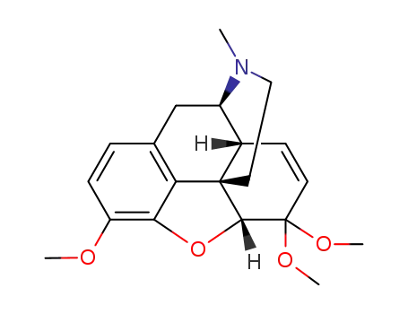 Molecular Structure of 15200-01-8 (4,5α-epoxy-3,6,6-trimethoxy-17-methyl-morphin-7-ene)