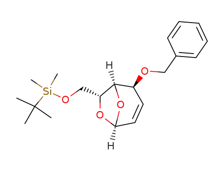 Molecular Structure of 221015-50-5 (((1R,2S,5S,7R)-2-Benzyloxy-6,8-dioxa-bicyclo[3.2.1]oct-3-en-7-ylmethoxy)-tert-butyl-dimethyl-silane)