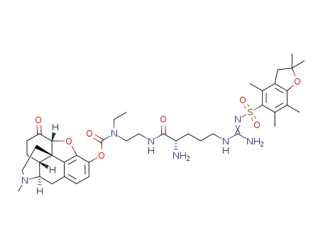 Molecular Structure of 1343495-78-2 ({2-[H-Arg(Pbf)]-aminoethyl}-ethyl-carbamic acid hydromorphone ester)