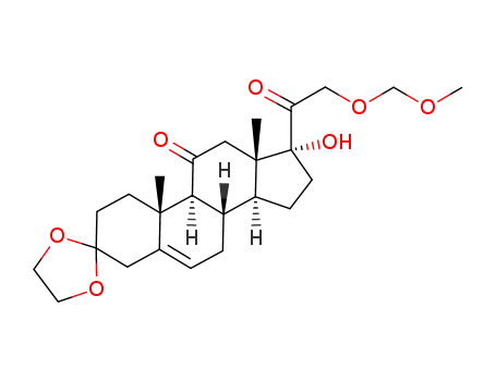 Molecular Structure of 128802-62-0 (17α-Hydroxy-21-(methoxymethoxy)pregn-5-ene-3,11,20-trione 3-(Ethylene acetal))