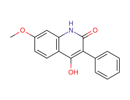 Molecular Structure of 28563-22-6 (4-Hydroxy-7-Methoxy-3-phenylquinolin-2(1H)-one)
