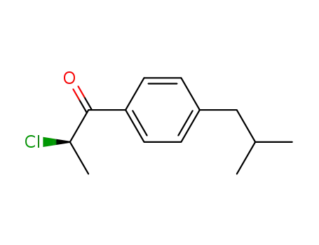 Molecular Structure of 85277-56-1 (1-Propanone, 2-chloro-1-[4-(2-methylpropyl)phenyl]-, (R)-)