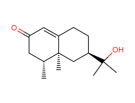 Molecular Structure of 20489-50-3 ((4R,6R,10S)-4,10-dimethyl-6-(1‘-hydroxyisopropyl)-1-en-3,4,5,6,7,8-hexahydronaphthalen-2-one)