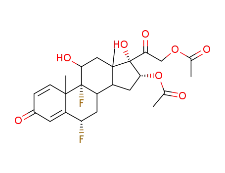 Molecular Structure of 60864-49-5 (6beta,9-difluoro-11beta,16alpha,17,21-tetrahydroxypregna-1,4-diene-3,20-dione 16,21-di(acetate))