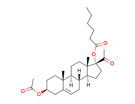 Molecular Structure of 86790-83-2 (3β-acetoxy-17-hexanoyloxy-pregn-5-en-20-one)