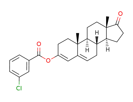 Molecular Structure of 76183-49-8 (3-(m-chlorobenzoyloxy)androsta-3,5-dien-17-one)