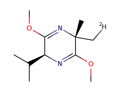 Molecular Structure of 99474-08-5 ((3S,6R)-3,6-Dihydro-3-isopropyl-2,5-dimethoxy-6-methyl-6-<D1>methylpyrazin)
