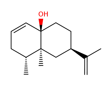 Molecular Structure of 50763-63-8 ((2R,4aR,8R,8aS)-2-Isopropenyl-8,8a-dimethyl-1,3,4,7,8,8a-hexahydro-2H-naphthalen-4a-ol)