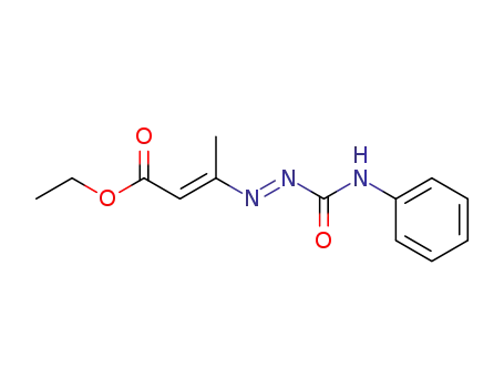 2-Butenoic acid, 3-[[(phenylamino)carbonyl]azo]-, ethyl ester