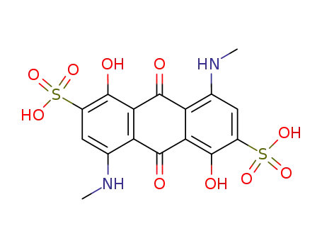Molecular Structure of 737799-37-0 (1,5-dihydroxy-4,8-bis-methylamino-9,10-dioxo-9,10-dihydro-anthracene-2,6-disulfonic acid)